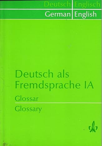 German As A Foreign Language 1A Basic Course