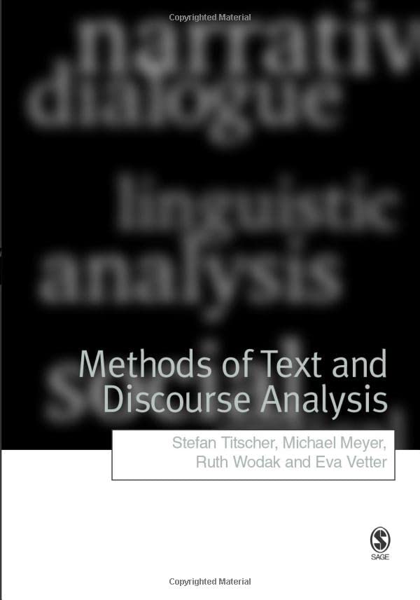 Methods of Text and Discourse Analysis