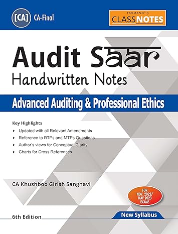 Advanced Auditing & Professional Ethics | Audit SAAR | (Audit) | CLASS NOTES