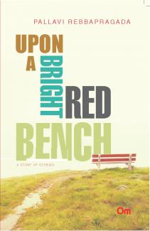 Upon a bright red bench