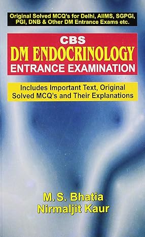 Cbs Dm Endocrinology Entrance Examination (Pb 2018) 