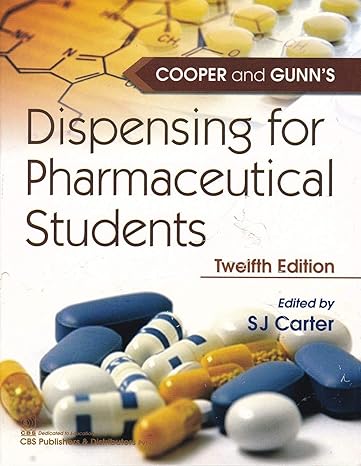 Cooper And Gunns Dispensing For Pharmaceutical Students 12Ed (Pb 2008) 